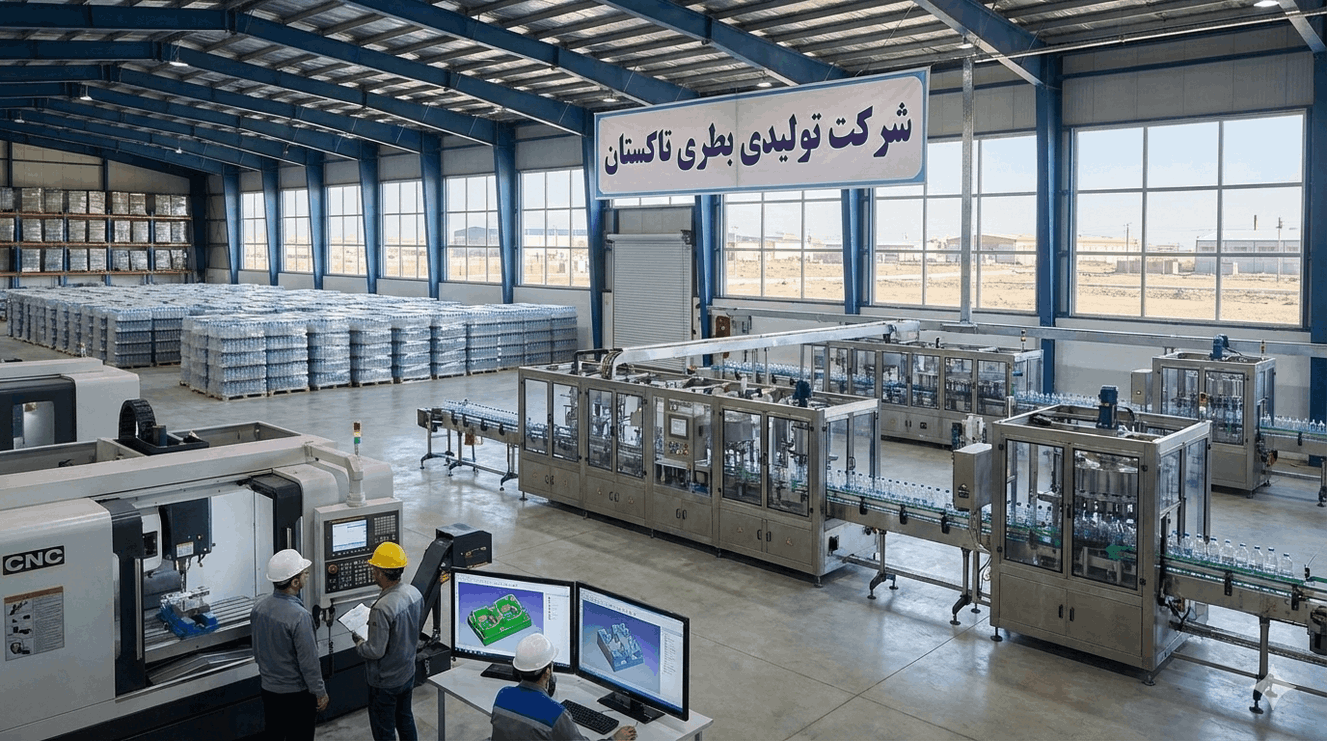 تولیدی بطری در ؛ بزرگترین کارخانه از طراحی قالب تا تولید نهایی